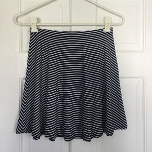 Blue and white stripped skirt